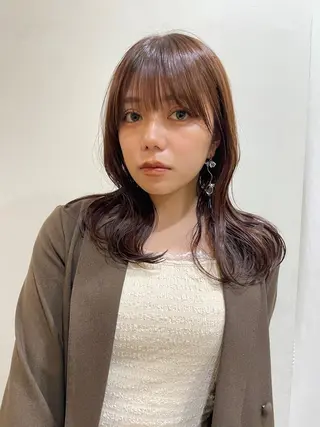 ミディアム カラー レイヤー/似合わせ TAKUYAのヘアスタイル