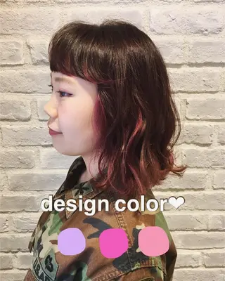 ミディアム カラー パーマ ヘアアレンジ la fith所属・rico_by ヘアとアイブロウのヘアスタイル