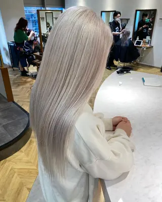 ロング カラー ARIA💎縮毛矯正 ブリーチ💎複雑履歴のヘアスタイル