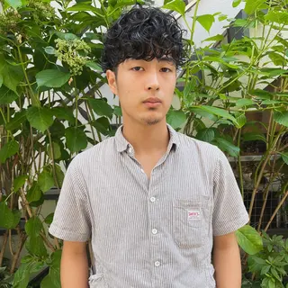 ショート パーマ メンズ 🌈圧倒的デザイン パーマ 関和希のヘアスタイル