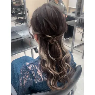 ロング ヘアアレンジ 奥山義進/ハイトーン /バレイヤージュのヘアスタイル