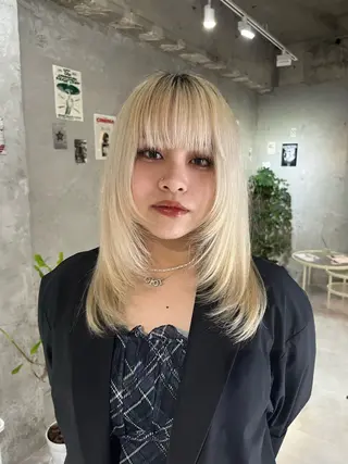 セミロング カラー ✮ yuuna ✮ doorwhiteのヘアスタイル