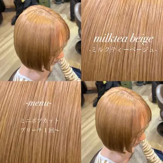 ミディアム 🎀ハイトーン/ 艶カラー/夕月🎀のヘアスタイル