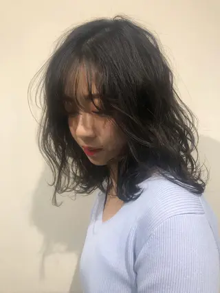 セミロング カラー レイヤーカット/ 透明感カラーmikuのヘアスタイル