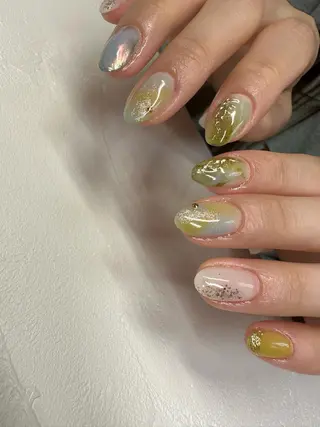 ロング カラー ヘアアレンジ キッズ ネイル マツエク・マツパ アイブロウ 福田 加奈のネイルデザイン