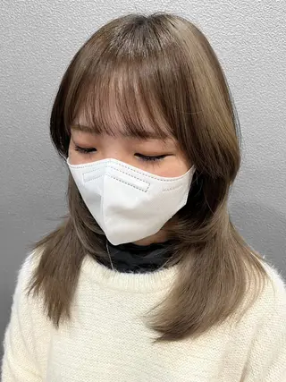 ミディアム カラー ハイトーン/韓国風/ 艶髪/吉祥寺のヘアスタイル