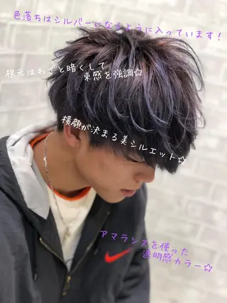 カラー ヘアアレンジ メンズ 飯田 祥哉のヘアスタイル