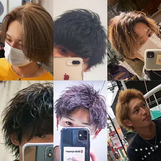 ショート カラー パーマ ヘアアレンジ メンズ キッズ メンズ特化 美容師かずまのヘアスタイル