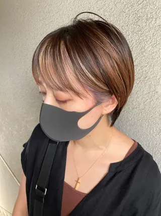ショート カラー ブリーチカラー🌈 石垣翔太のヘアスタイル