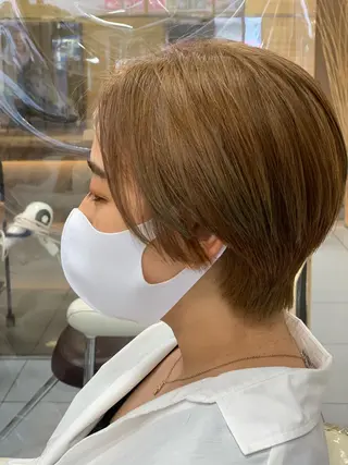 ショート カラー 髪質改善/縮毛矯正 /ブリーチ矯正/岡部のヘアスタイル