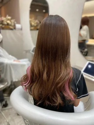 ロング カラー 新宿/韓国ヘア 中明度カラー/かやのヘアスタイル