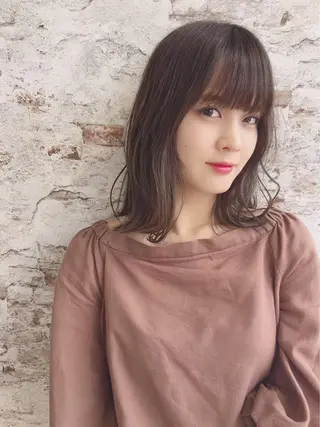 ミディアム カラー ヘアアレンジ 當間 大知のヘアスタイル