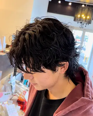 ショート パーマ 静岡/草薙パーマ メンズバレイヤージュのヘアスタイル