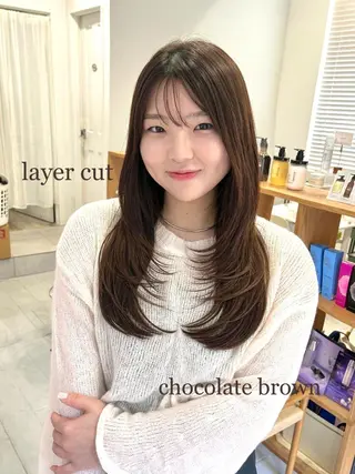 セミロング 韓国ヘア ‎🤍KANA🎀のヘアスタイル