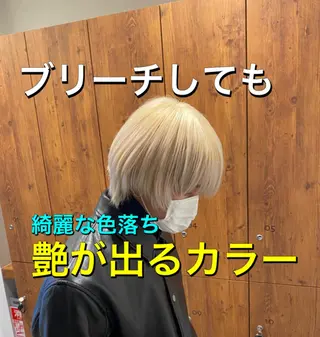 メンズ 透明感ブリーチ/ メンズパーマのヘアスタイル