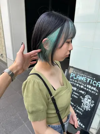 ミディアム カラー ヘアアレンジ yuuto🌈 冬の透け感カラーのヘアスタイル