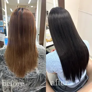 ロング カラー ヘアアレンジ メンズ シールエクステ🎀 羽エクステ🌙しぇるのヘアスタイル