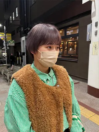 ショート カラー ヘアアレンジ ブリーチなし/ レイヤー🌿runaのヘアスタイル