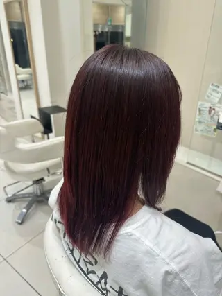 セミロング 艶髪/ブリーチなし Wカラー🌺yuiのヘアスタイル