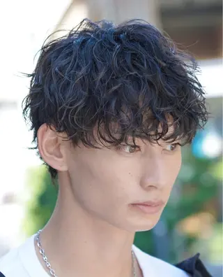 ショート カラー パーマ メンズ キッズ 栄💗メンズパーマ| ハイトーン|haruのヘアスタイル