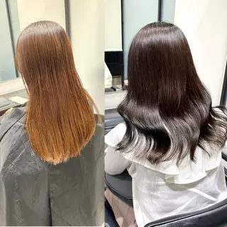 セミロング カラー パーマ ヘアアレンジ 髪質改善水素TR× レイヤーカット/熊澤のヘアスタイル