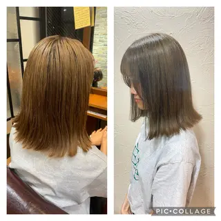 ミディアム 暖色カラー🍒🌷 hitomiのヘアスタイル