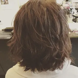 セミロング パーマ hair＆make plaisir所属・小野岡 潤子のヘアスタイル