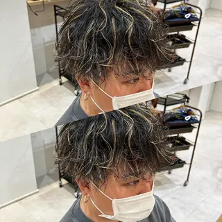 ショート カラー パーマ メンズ AI TOKYO  横浜店所属・メンズ支持数No.1 👑リュウ👑のヘアスタイル