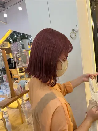 ミディアム カラー 暖色/まろベージュ/ シカタユウカのヘアスタイル