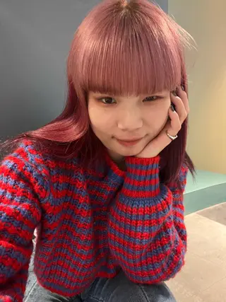 セミロング カラー パーマ ヘアアレンジ メンズ キッズ デザインカラー 原宿/キシタのヘアスタイル