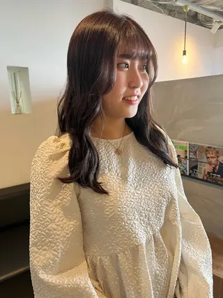 セミロング カラー SHE. sakae所属・すみか / カットモデル募集のヘアスタイル