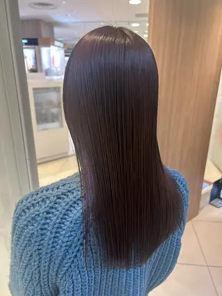 セミロング カラー 艶質改善/縮毛矯正 ササキナツミのヘアスタイル