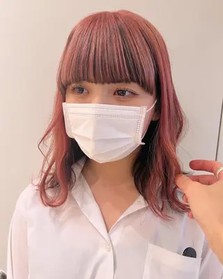 ミディアム 渋谷ハイトーン/ デザインカラー阿部のヘアスタイル