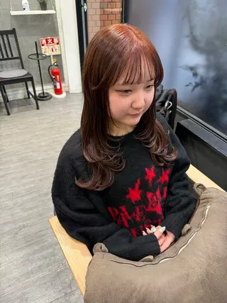 セミロング カラー 艶髪レイヤー上田 紗也🇰🇷💗のヘアスタイル