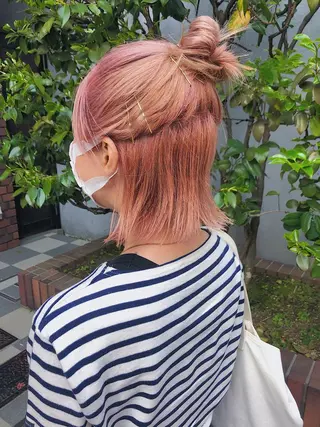 ミディアム カラー ヘアアレンジ 長井 美佳のヘアスタイル