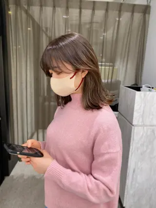 ミディアム 京都レイヤーカット/ 縮毛矯正/羽柴りくのマツエク・マツパデザイン