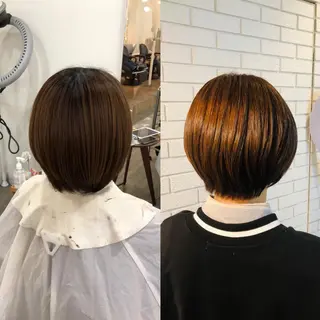 ショート 艶カラー🩵💛 NANAのヘアスタイル