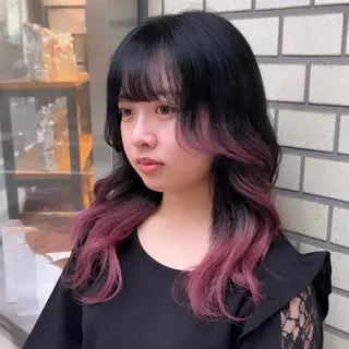 セミロング カラー デザインカラー 🥨HAZUKiのヘアスタイル