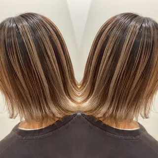 ショート カラー ヘアアレンジ 髪質改善×ハイトーン 中田啄也のヘアスタイル