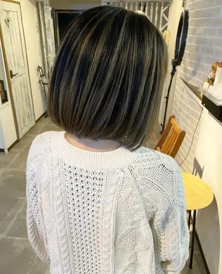 ショート カラー ヘアアレンジ ネイル マツエク・マツパ ハイライト、レイヤー カット/西梅田/中西のヘアスタイル