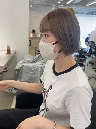 ショート カラー 店長 MANAMI /ブリーチ/骨格ボブのヘアスタイル