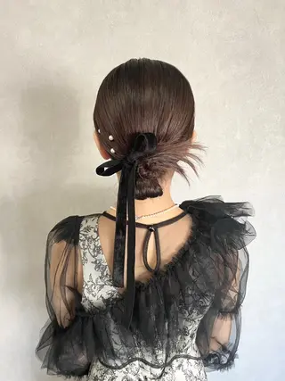 ミディアム ヘアアレンジ eyelash salon fil 小倉店所属・fil 小倉店 Yukaのヘアスタイル