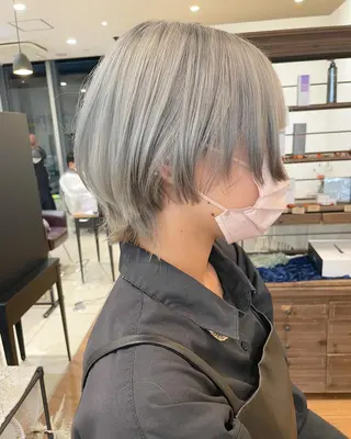 ミディアム カラー パーマ 髪質改善/ブリーチ 田代 龍我のヘアスタイル