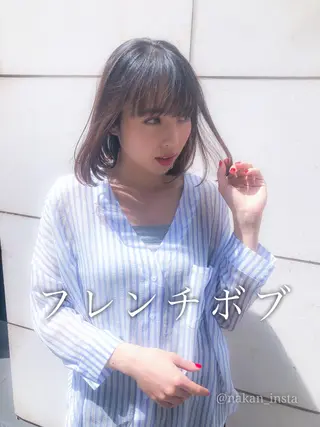 ショート カラー 顔周りレイヤー/ボブ 銀座✨中野まさひろのヘアスタイル