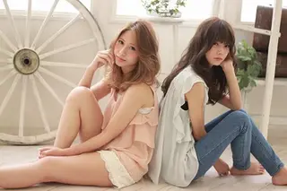 セミロング ロング カラー パーマ Baguz HAIRのヘアスタイル