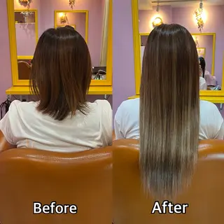 ロング シール＋ちび編み込み エクステ梅田🐨のヘアスタイル