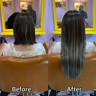 ロング シール＋ちび編み込み エクステ梅田🐨のヘアスタイル