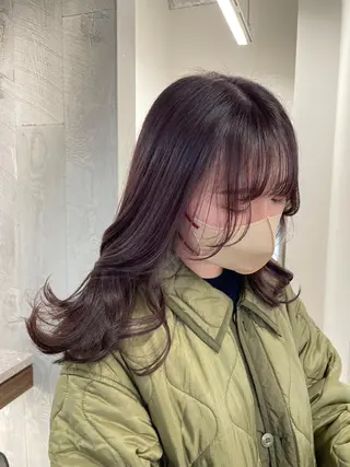 ミディアム miyu ハイトーン/レイヤーのヘアスタイル