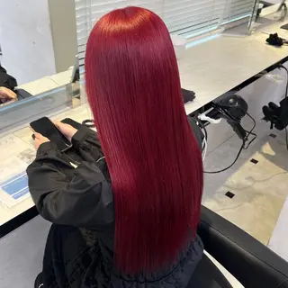 セミロング 🍒透明感カラー🌨 🥕ハイトーンカラーのヘアスタイル