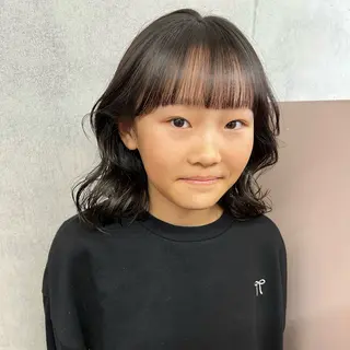 ミディアム キッズ カコ/レイヤーカット ヘアアレンジのヘアスタイル